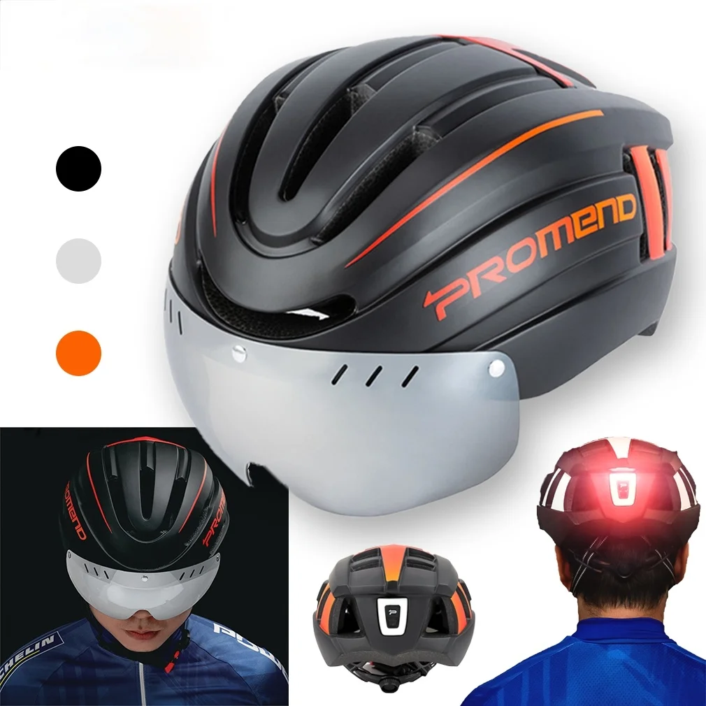 

Ultralight Integrally-molded Rechargeable Bicycle Helmet With Lens Cycling Helmet With Magnetic Visor Sport Safe Hat For Man hot