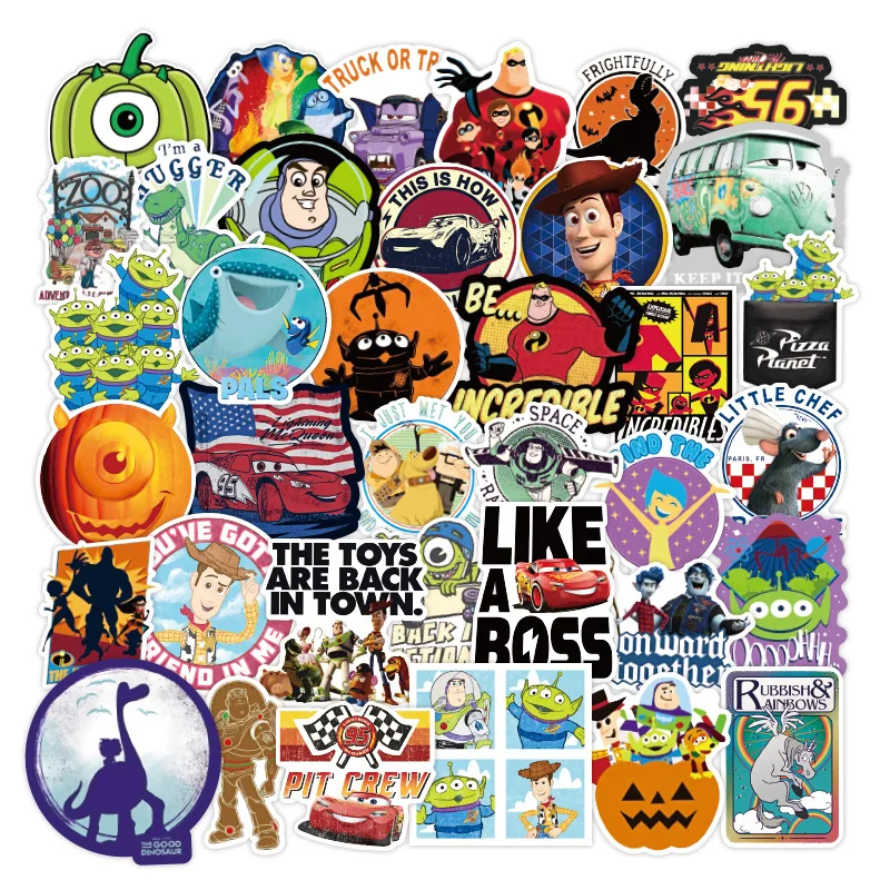 

10/30/50/100Pcs Disney Toy Story Anime Stickers Skateboard Luggage Car Funny Pixar Cartoon Pvc Waterproof Decals Kids Toys Gift