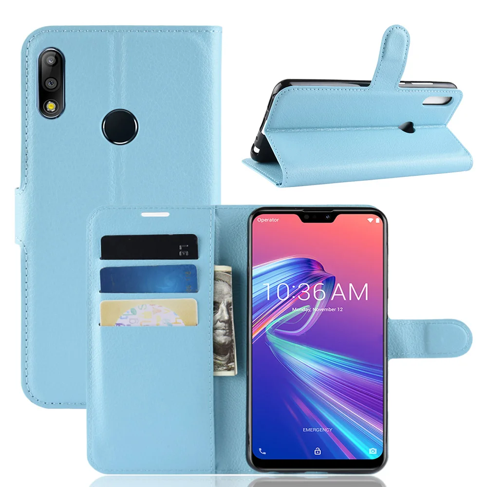 Для Asus Zenfone Max Pro(M1)/ZB601KL Pro(M2)/ZB631KL кожаный чехол личи PU роскошный флип мобильный