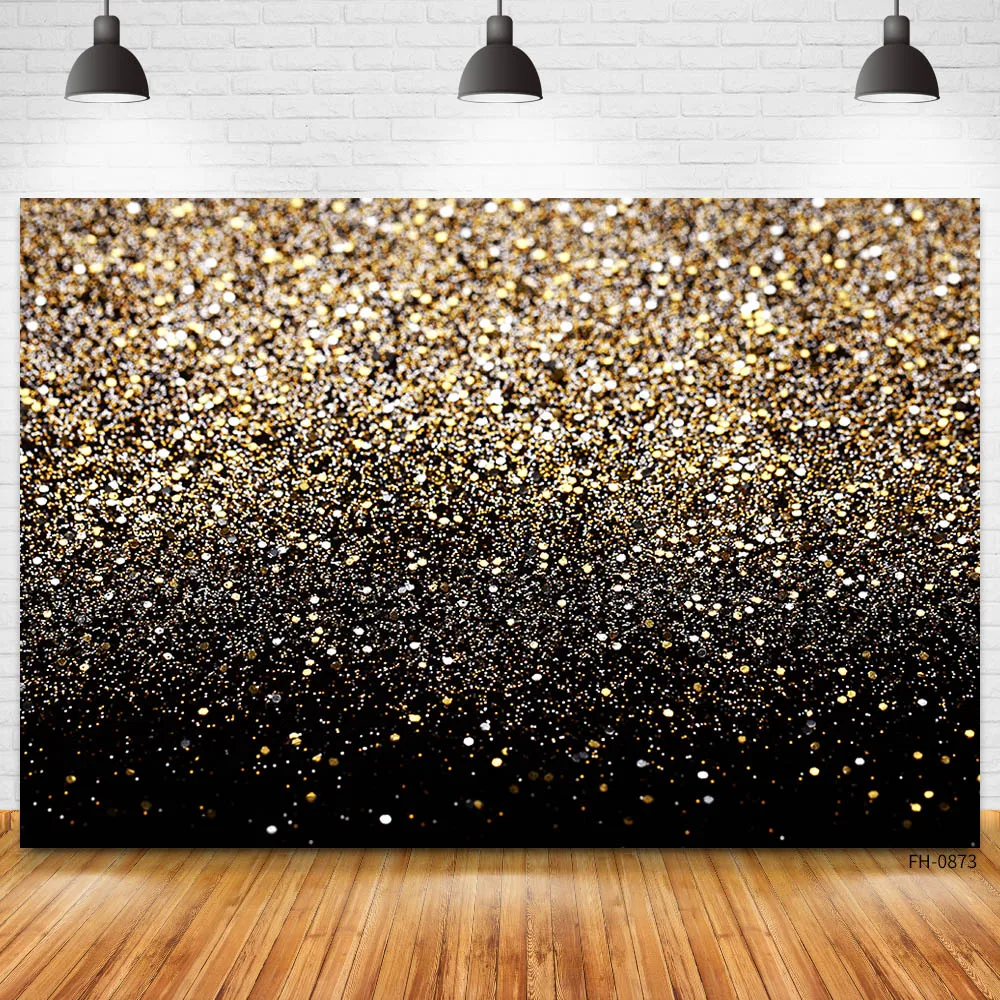 Gold Silver Glitter Bokeh Photography Backdrop Black Golden Shiny Dot Backgrounds For Photo Studio Birthday Party Baby Photocall