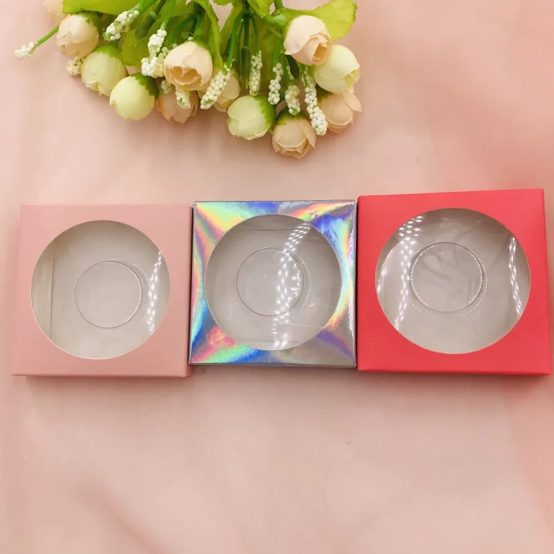 Накладные ресницы с логотипом под заказ квадратная коробка круглыми лотками 3