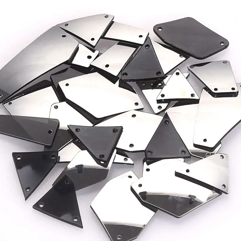 Высокое Качество гематит 20 шт Flatback Акриловые зеркальные пришивные стразы