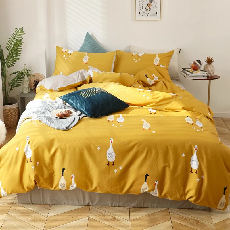 150x200 хлопковый мягкий комплект постельного белья современный простой набор