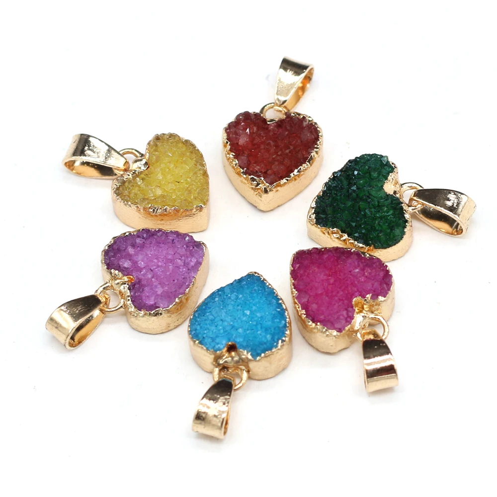 

Natural Stone Gem Crystal Bud Heart Pendant Crafts DIY Necklace Bracelet Earrings Jewelry Accessories Gift Making