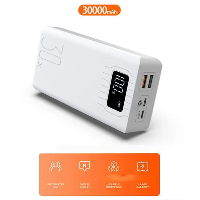 Power Bank 30000 мАч портативное зарядное устройство type C мобильный телефон Внешняя