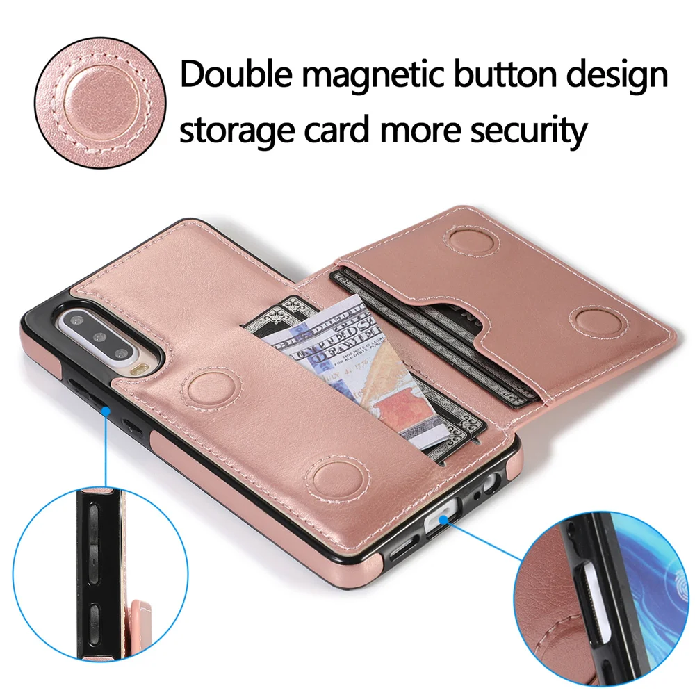 slim leather p30 phone bag case for huawei p20 mate 30 20 lite pro luxury wallet card slot magnetic stand shockproof cover coque free global shipping