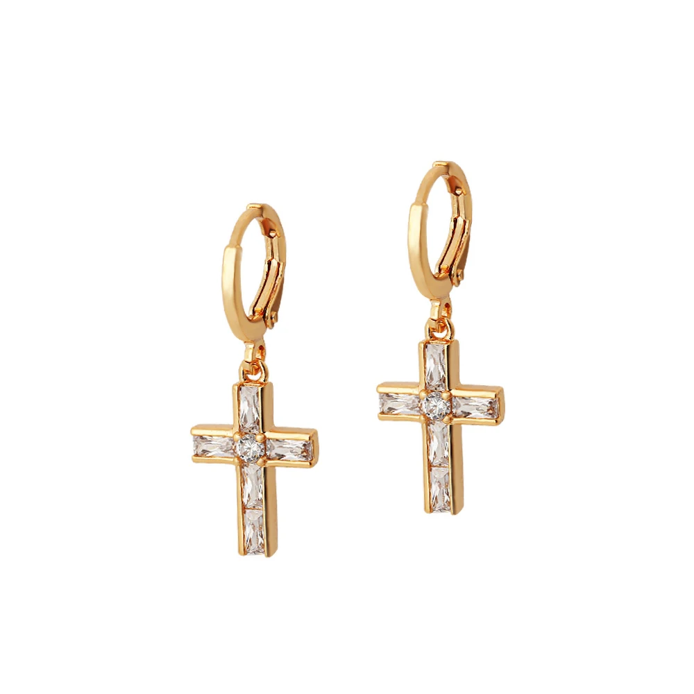Gold Mchic, роскошные геометрические серьги с крестом, высокое качество, циркон, медь, золото, ювелирное изделие, свисающие серьги для женщин, вечерние, Bijoux Femme - Окраска металла: Gold