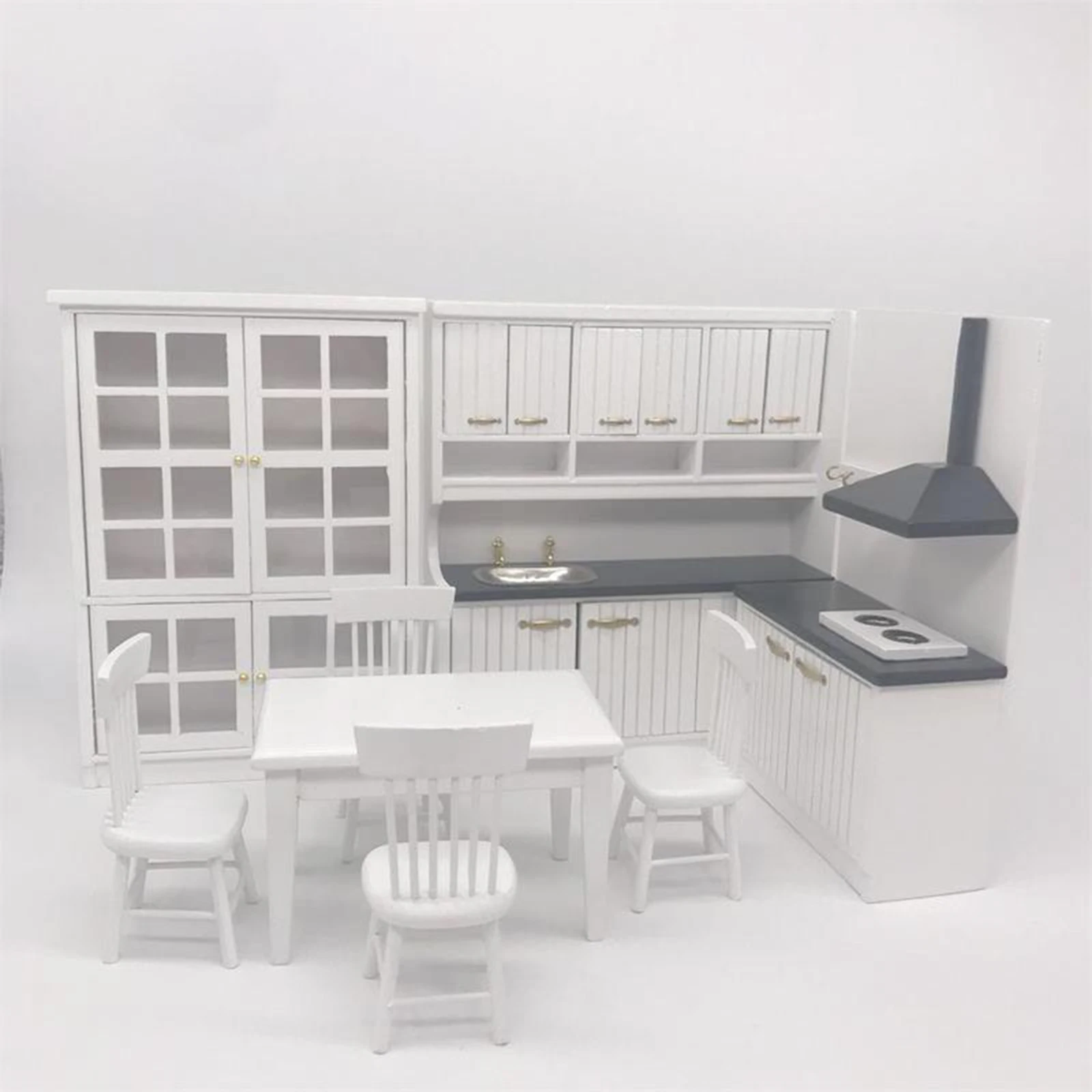 

1/12 Dollhouse Furniture Kitchen 1Set Kitchen Miniature Toy Furniture and Accessories DIY Dollhouse Miniature Furniture