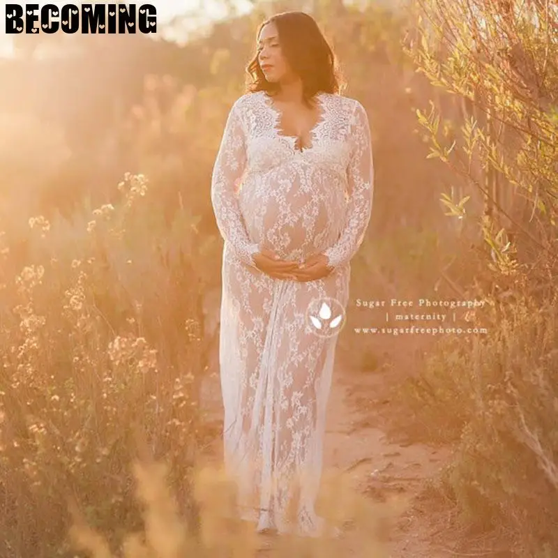 Платье для беременных фотосъемки реквизит сексуальное кружевное платье макси