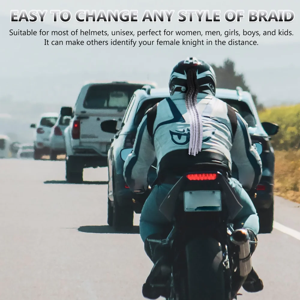 

Motorcycle Helmet Decoration Helmet Braid Wig Ornament Reusable Helmet Decor
