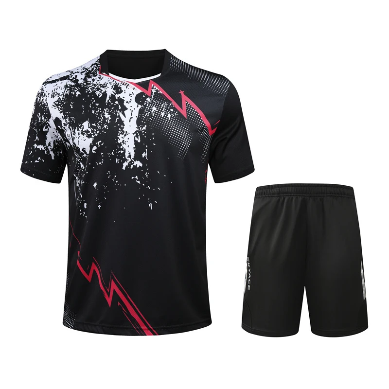 Новинка 2020 костюм для бадминтона мужские и женские шорты с коротким рукавом