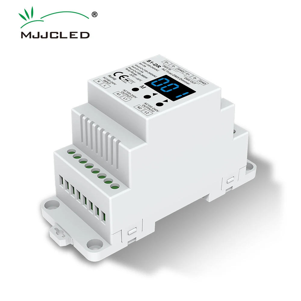DMX512 светодиодный диммер 220V 230V 110V 2 канала затемнения AC симистор RDM DMX контроллер с