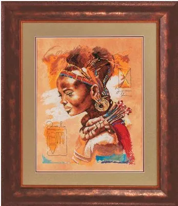 

Higher Cotton Counted Cross Stitch Kit African Woman Lady Girl Culture lan 34758