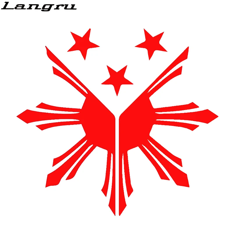 Langru 15*14 см флаг Филиппин солнце звезды графическая высечка наклейка автомобиль