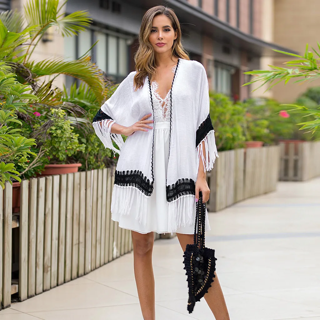 Бикини накидка кружево вязанный крючком купальник Пляжное платье для женщин 2018