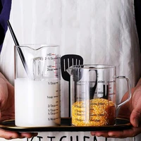 food grade borosilicate glass measuring cups pot kettle kitchen accessories milk measuring milk clear glass cup cook