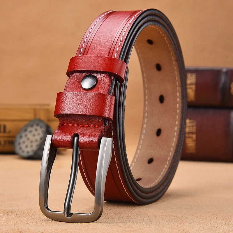 vz326-red 【DWTS】 женский ремень дизайнерский женский ремень из натуральной кожи ремни для женщин Женский ремень с пряжкой ремни необычные винтажные для джинсов - Цвет: vz326-red
