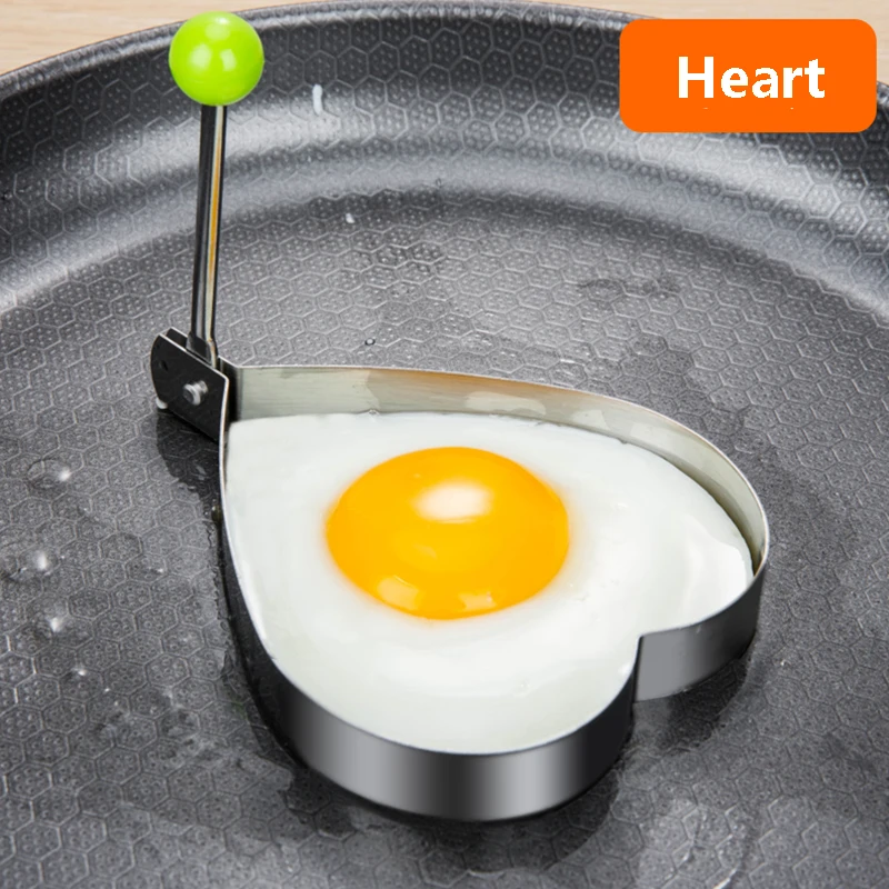 4 Style Stainless Steel Fried Egg Shaper Pancake Mould Omelette Mold Frying Cooking Tools Ring Circle Heart Kitchen Gadget | Дом и сад