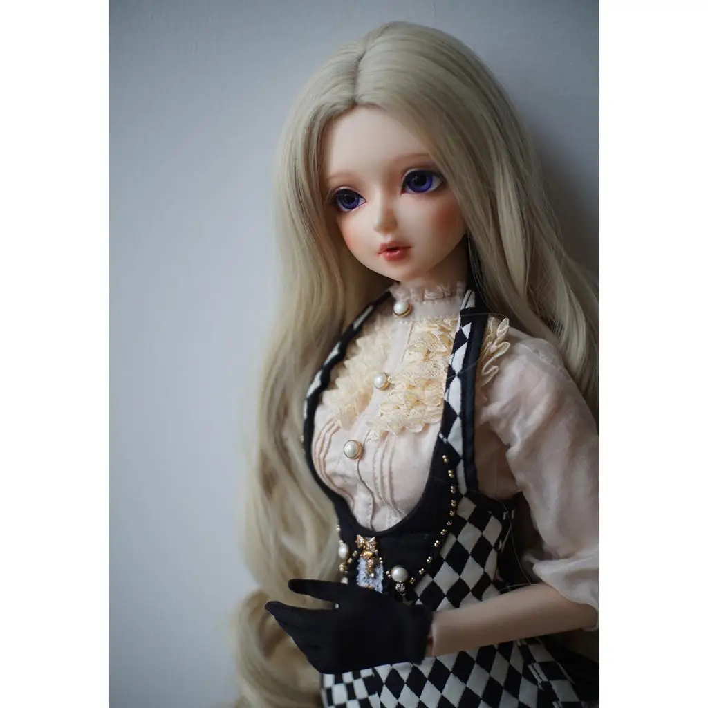 

Модная Кукла с париком, волосы для 1/3 BJD СД DOD Dollfie Doll # B
