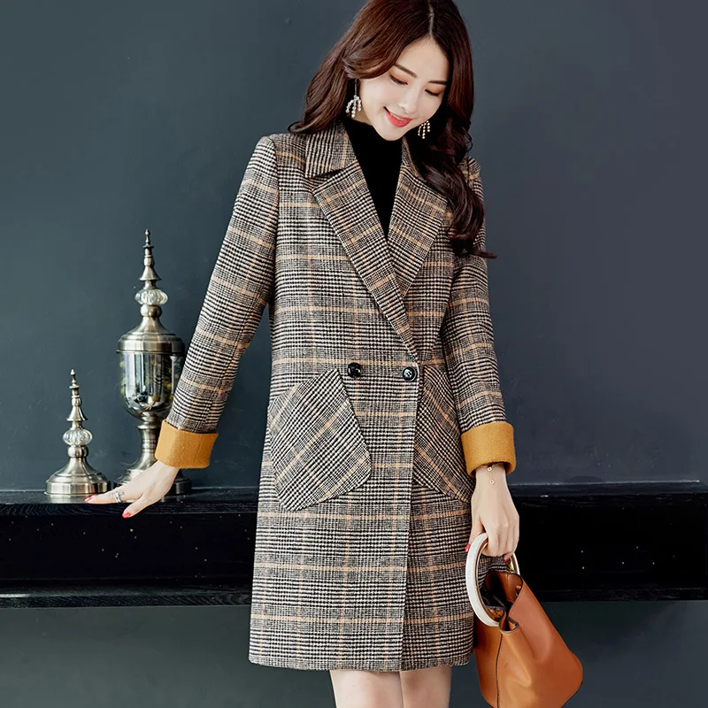 

2021 Women's Wool Coat Spring And Autumn Clothing Fashion Warm Elegant Single Breasted Coat