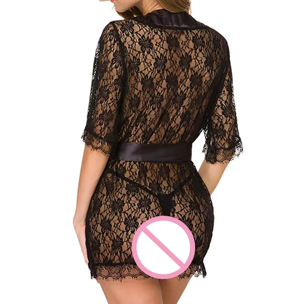 Women Sexy Lingerie S-2Xl Plus Size Eyelash Lace Nightdress Woman Clothes Erotic Sexi Z0402 | Женская одежда