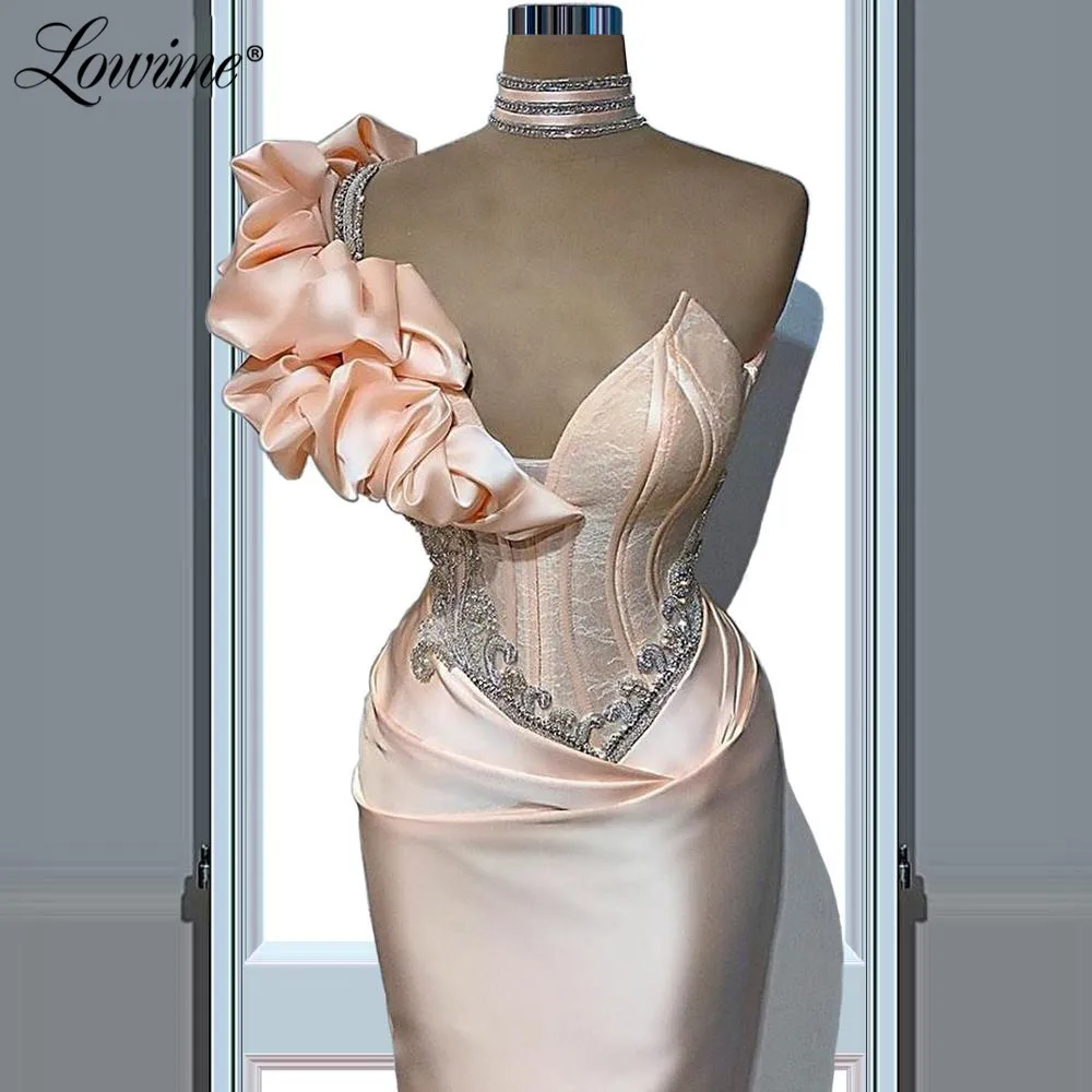 

Розовые вечерние платья Robe De Soiree 2020 Русалка Дубай вечернее платье Vestidos кружева арабский бисером Выпускные платья Abendkleider