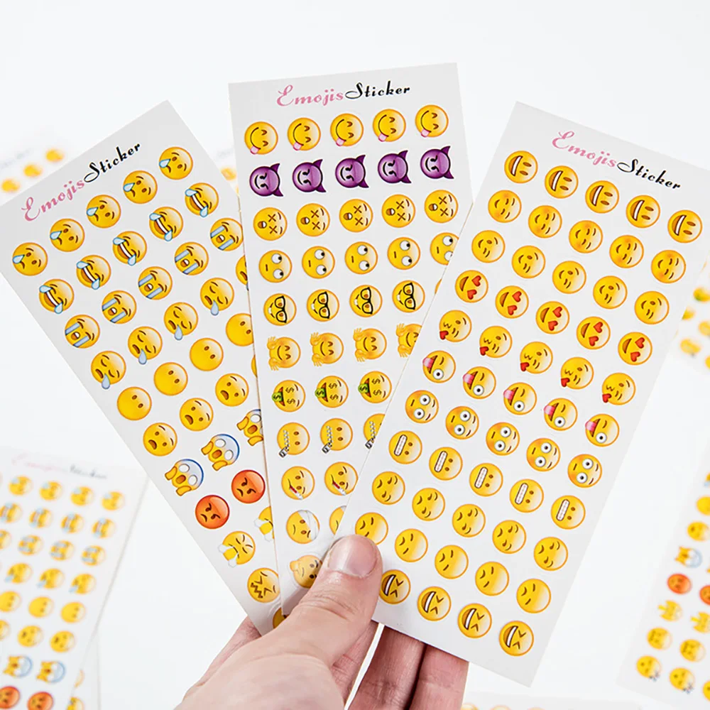 

12 Sheets/Set Smile Face Stickers for Diary Cute Stickers for Kids Children Journal Stickers Cute Stationery Supplies Office