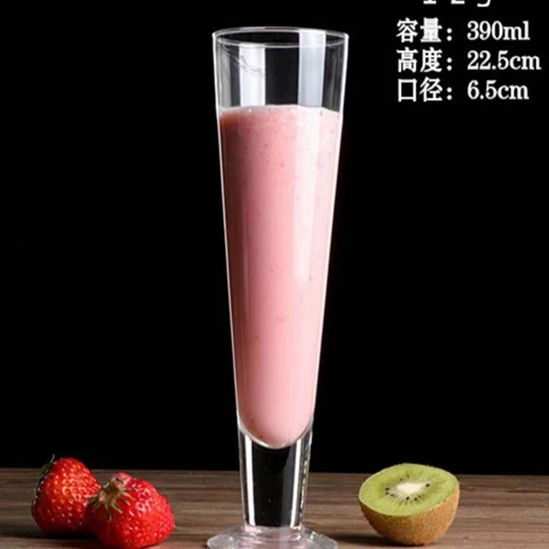 

6PCS/Unleaded Glass Transparent Juice Cold Drink Milkshake Dessert Drink Smoothie Glass Creative Juice Cup