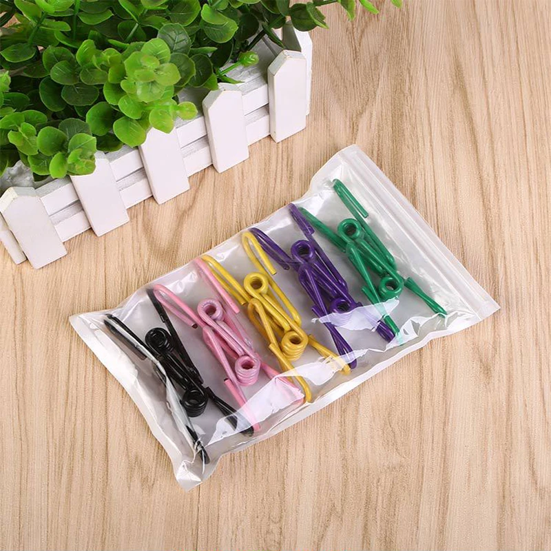 10Pcs Colorful metal Clips Home Storage Portable Food Snack Sealing Bag Sealer Clamp Tool Photo Memo Peg Pin clothes pegs | Дом и сад