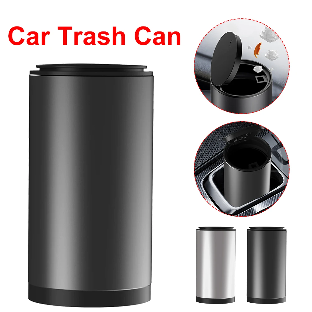 

Mini Alloy Trash Bin Car Trash Bin For Car Dustbin Waste Rubbish Basket Bin Organizer Storage Holder Bag Auto Accessories