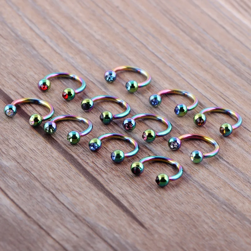 

10pcs/set Fashion Stainless Steel Horseshoe Fake Nose Ring C Clip Bcr Septum Lip Piercing Falso Nose Rings Hoop For Women Men