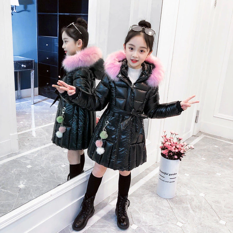 Теплая зимняя одежда для девочек 2020 маленьких плотное пальто водонепроницаемая