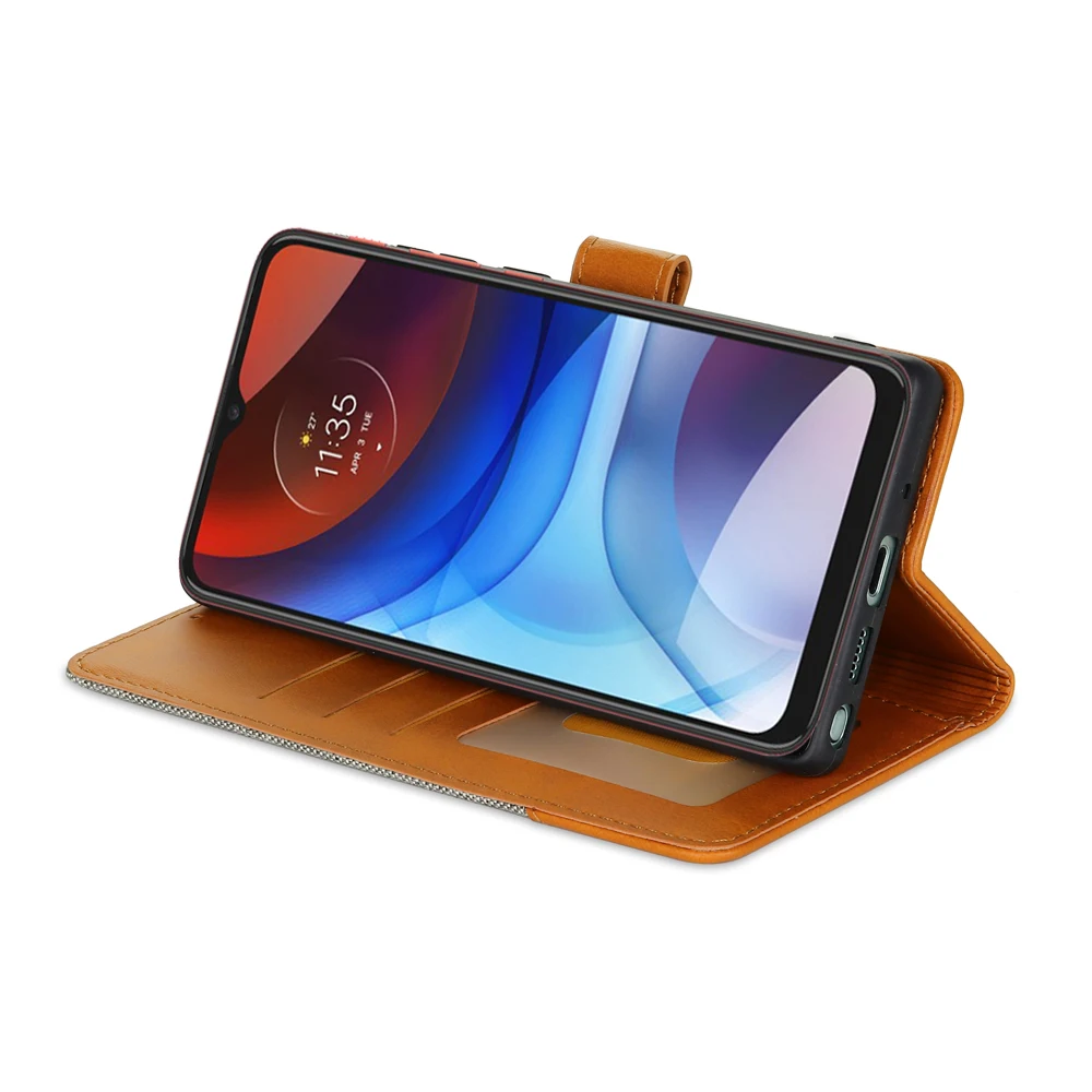 book case for motorola moto e7i power cover flip wallet stand phone shell etui for motorola xt2097 14 e7i power leather case bag free global shipping