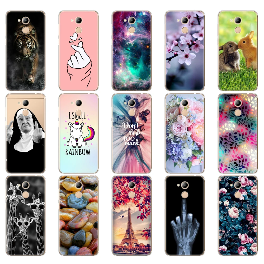 Силиконовый чехол для Huawei Honor 6C Pro 5 2 дюйма мягкая задняя крышка из ТПУ /V9 PLAY Full 360