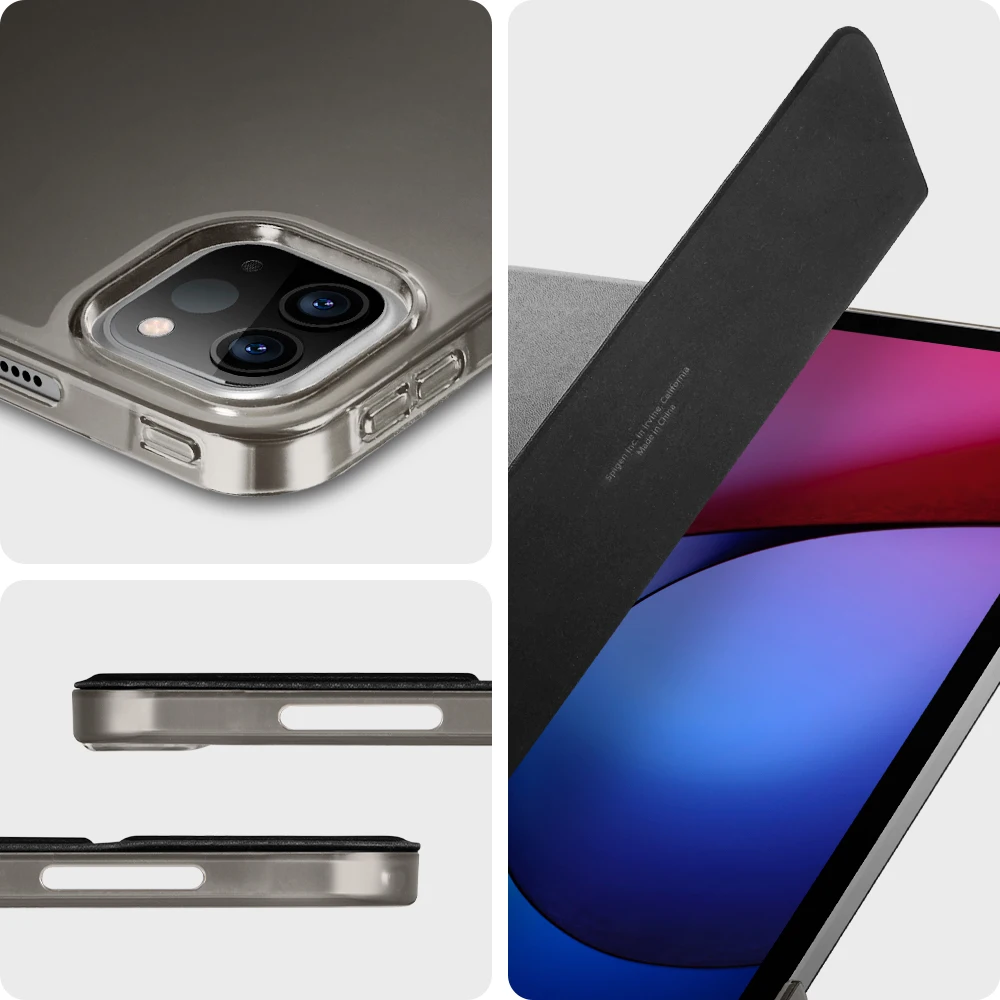 Складной Смарт-Чехол Spigen для iPad Pro 12 9 дюйма (2022/2021) мягкий гладкий Чехол из