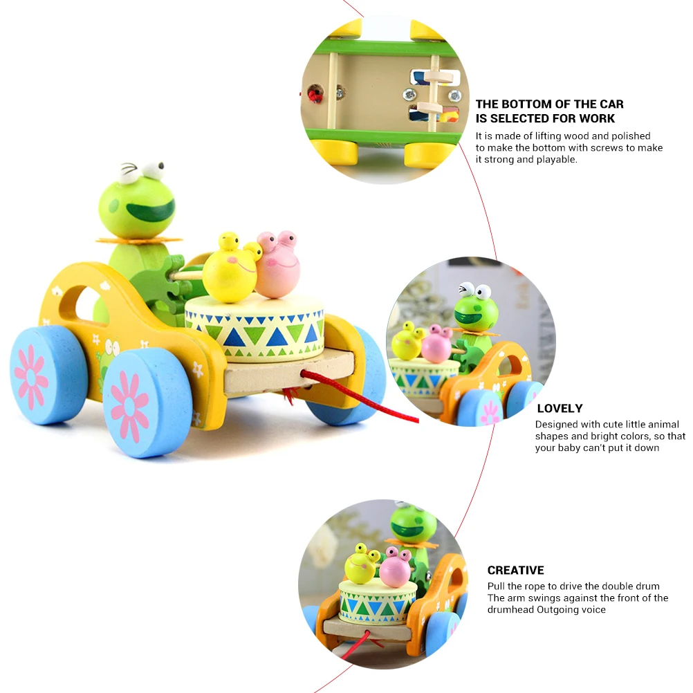 Деревянный барабан для кролика/лягушки игрушка Монтессори Ранняя развивающая