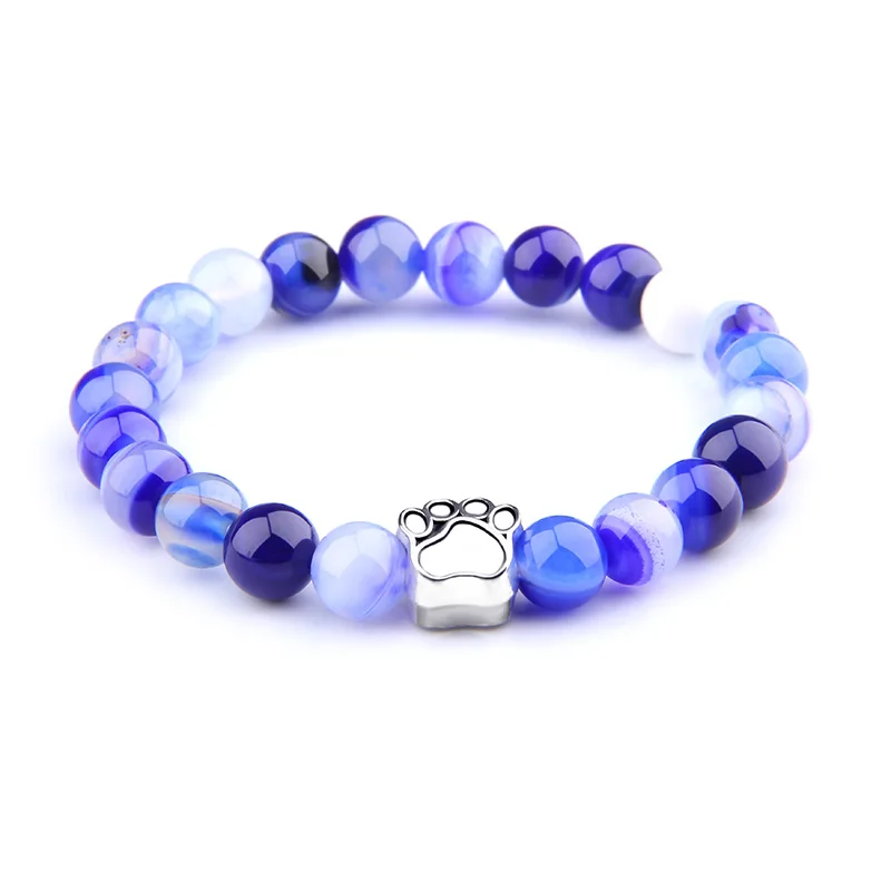 7 цветов натуральный круглый браслет из агатов и бисера для женщин серебряный