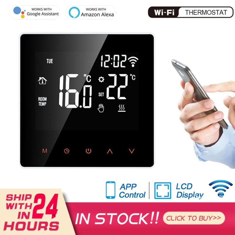 

Tuya WiFi Smart Thermostat Temperature Controller For Electric Floor Heating Water/Gas Boiler Voice Control Via Alexa GoogleHome