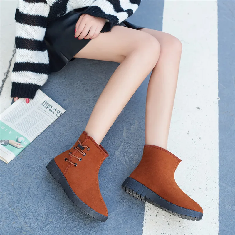 Новые зимние женские ботинки обувь на нескользящей подошве теплые ботильоны Botas