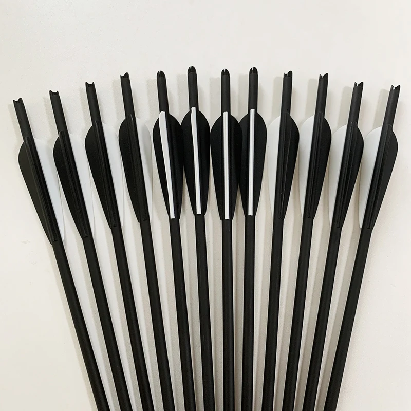 

6/12/24PCS 13/16/17/18/20/22 Inches Archery Carbon Arrows Spine 400 W 3"Vane Crossbow Bolts F Outdoor Archery Hunting Shooting