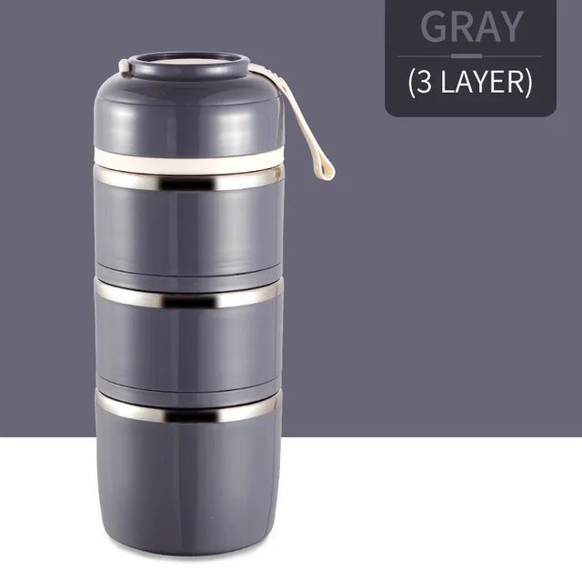 gray3 Dropshopping японский, из нержавеющей стали Ланч-бокс Герметичный Тепловой Bento box для детей портативный милый Пикник школьный контейнер для еды - Цвет: gray3