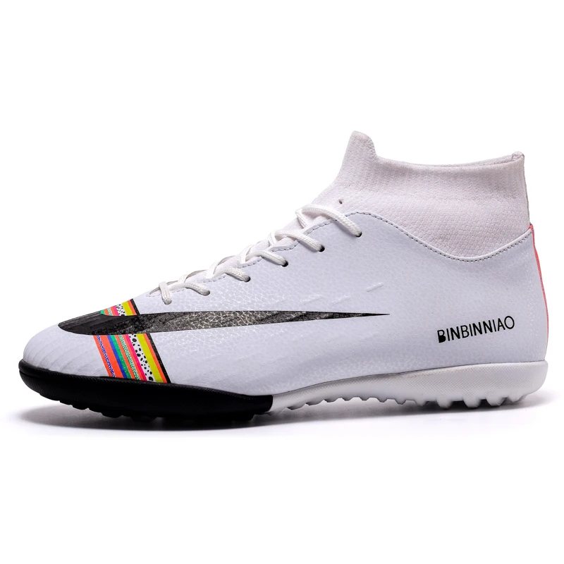 Мужские футбольные бутсы Бутсы длинные шипы TF шипы высокие кеды мягкие Крытый газон Futsal Grip футбольные ботинки