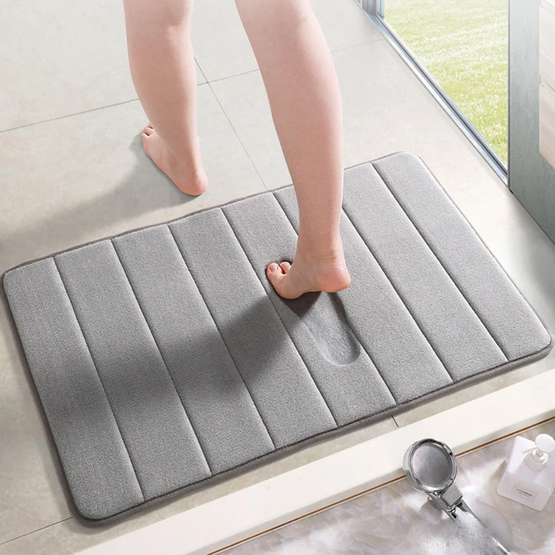 

Soft Bathroom Mat Home Shower Cotton Bath Rug Corridor Coral Fleece Water absorption Carpet Anti-slip product Kitchen Floor Set