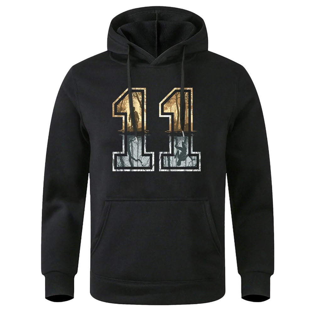 

Толстовка мужская с принтом странные вещи № 11, свободные винтажные топы, модные толстовки с защитой от холода для мужчин, мужская Толстовка ...