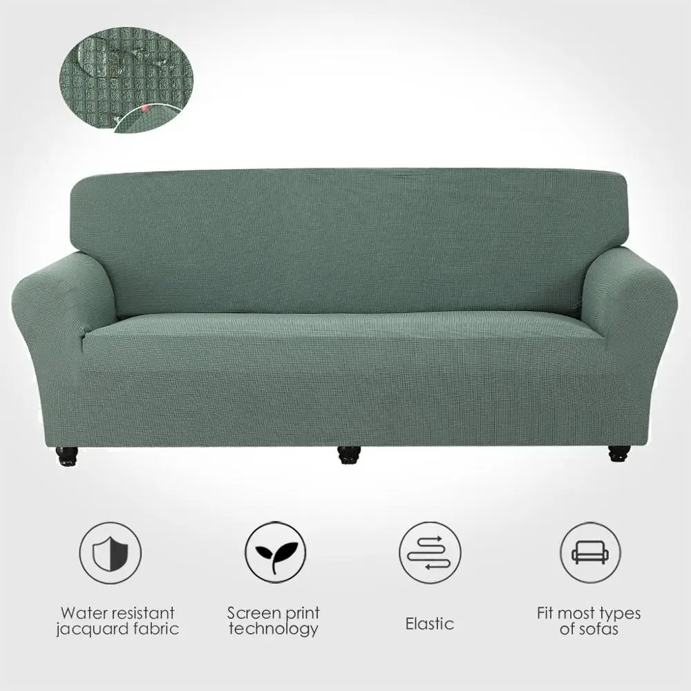 

Jacquard Sofa Cover Water Resistant Sofa Slipcover Elastic Plain Color Sofa Cover For Living Room 1/2/3/4 Pcs
