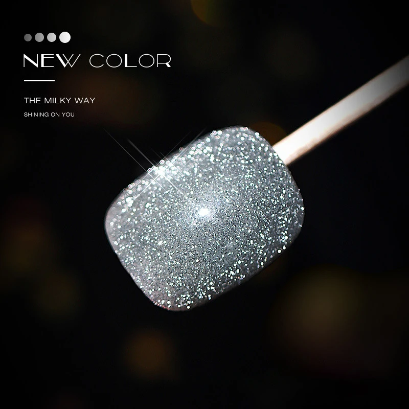 Новый блеск для ногтей гель светоотражающий блестящий дизайн лак клей