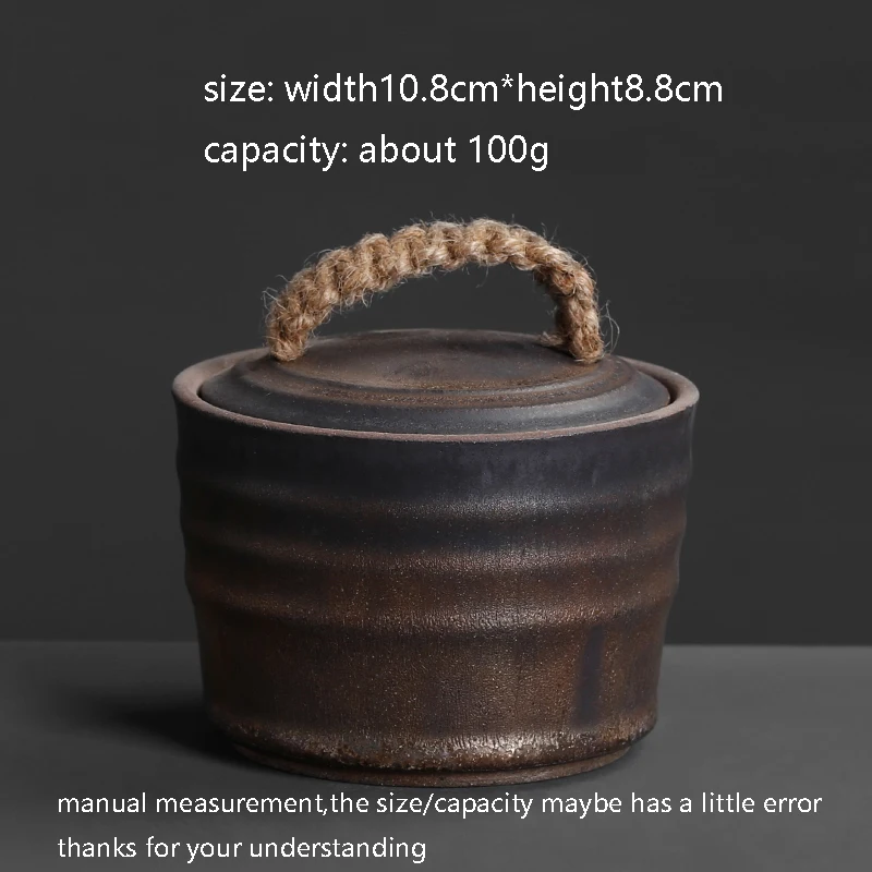 Винтажная баночка для хранения чая старого типа керамическая грубая керамика