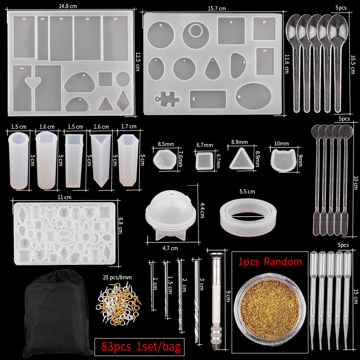 

Mixed Style Silicone Epoxy Resin Casting Molds UV Tool Set For DIY Pendant Jewelry Making Finding Accessories Supplies