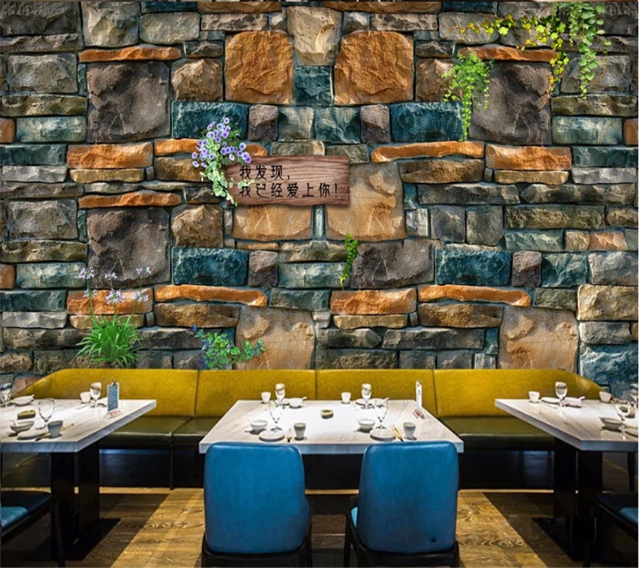 Обои beibehang на заказ 3d фрески Европейская и американская мода каменная стена