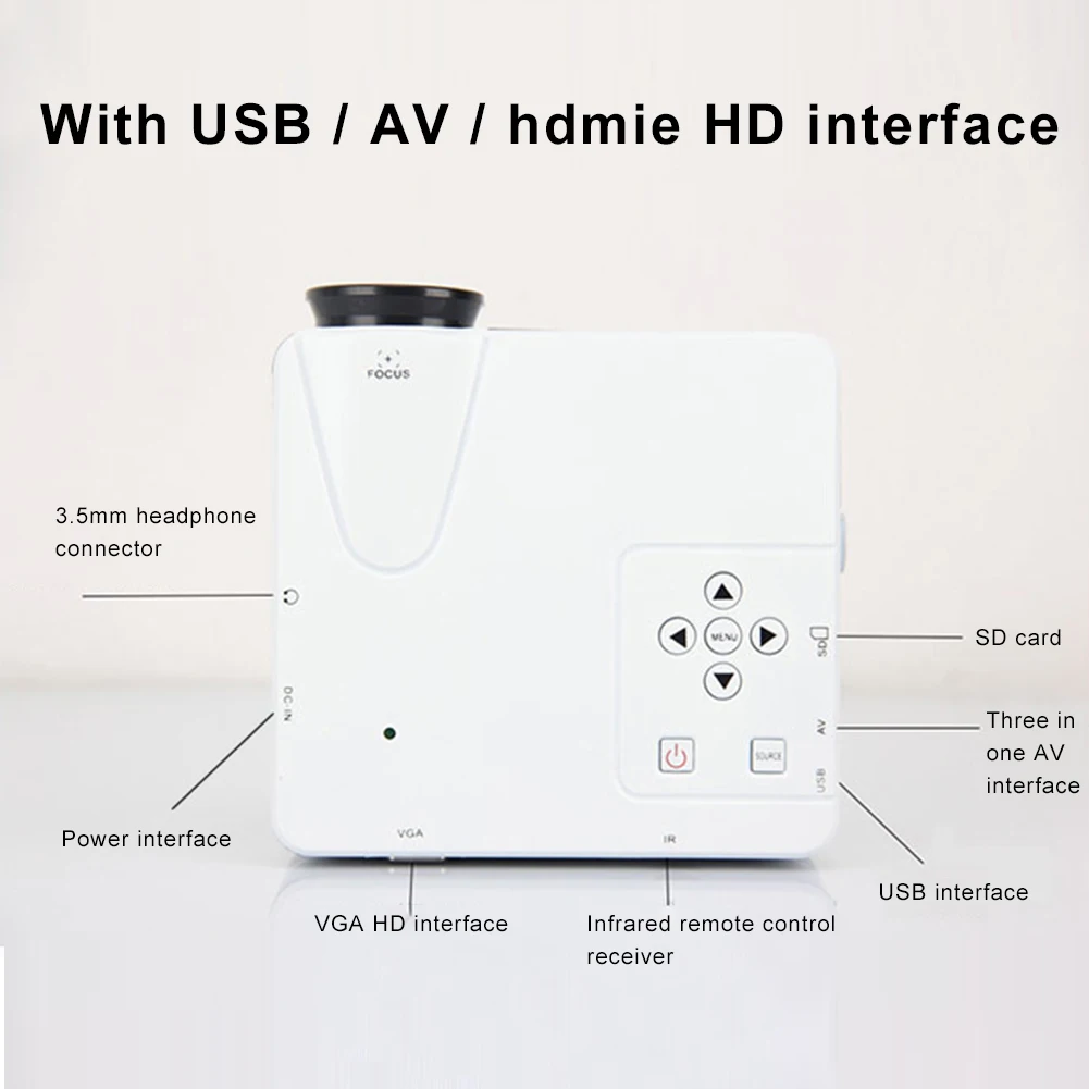 HIFI динамик с дистанционным управлением ЖК-проектор мини-проектор для офиса